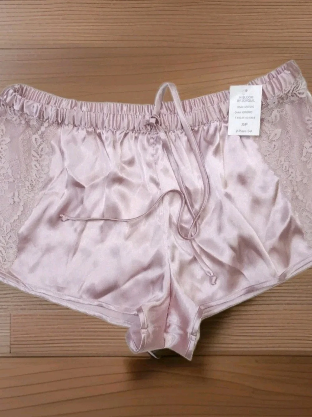 In Bloom By Jonquil Satin Lace Sleep Shorts - Blush Pink
